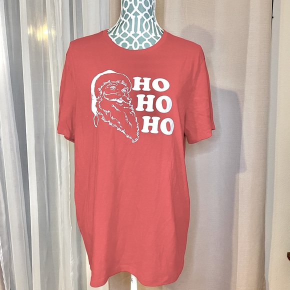 Old Navy Red Ho Ho Ho Santa Xmas Tee 